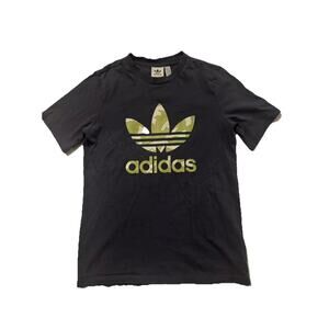 Adidas Originals Boys Large 11-12 Trefoil Camo Logo Navy T Shirt